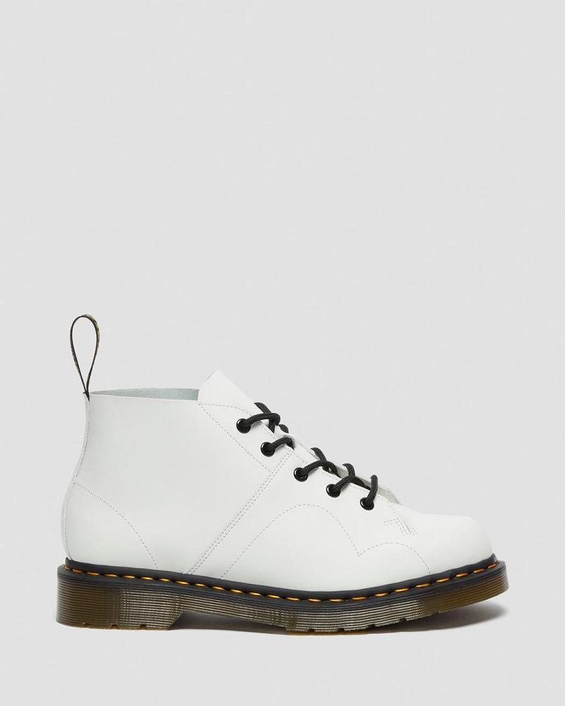 Men's Dr Martens Church Smooth Leather Monkey Boots White | AU 549PJJ